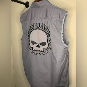 Harley Davidson Grey Skull Vest